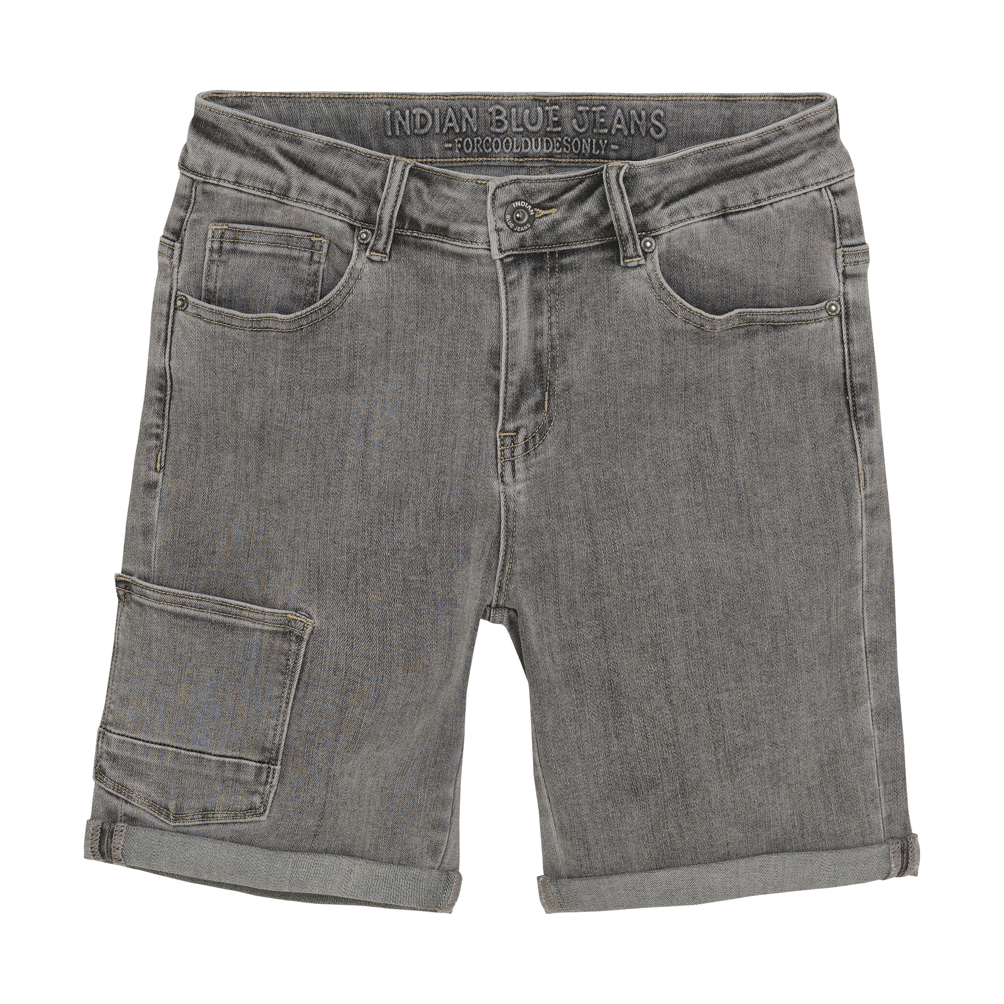Indian Blue Jeans Zomer jeans short jongens - grijs - wide fit