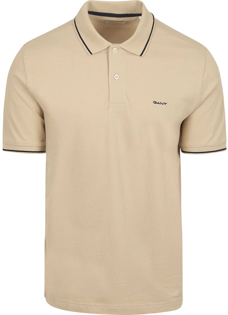 Gant Tipping Piqué Poloshirt Beige