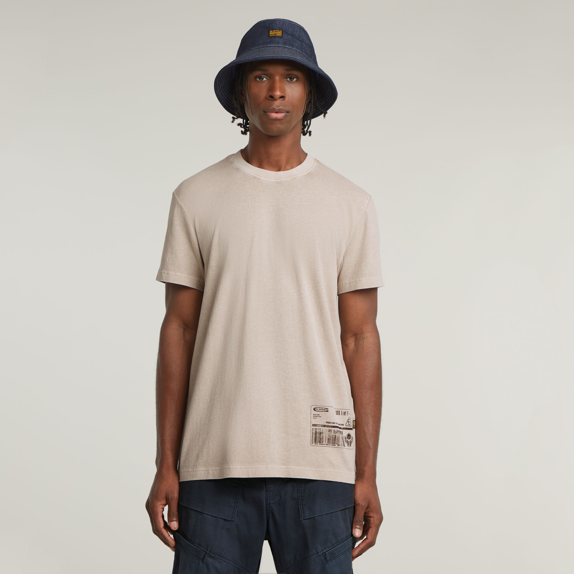G-Star RAW Shipping Graphic Overdyed T-Shirt - Beige - Heren
