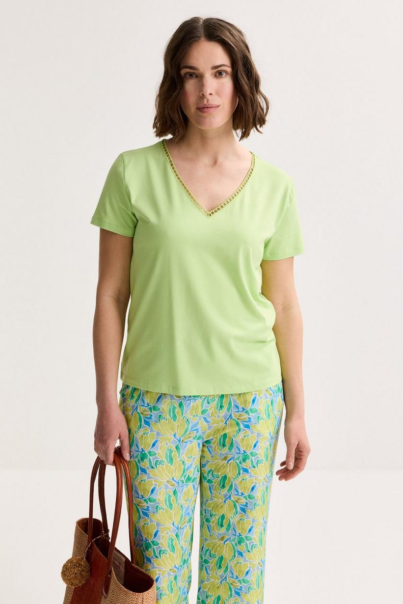 Améline T-shirt In Katoenmix Met Stretch