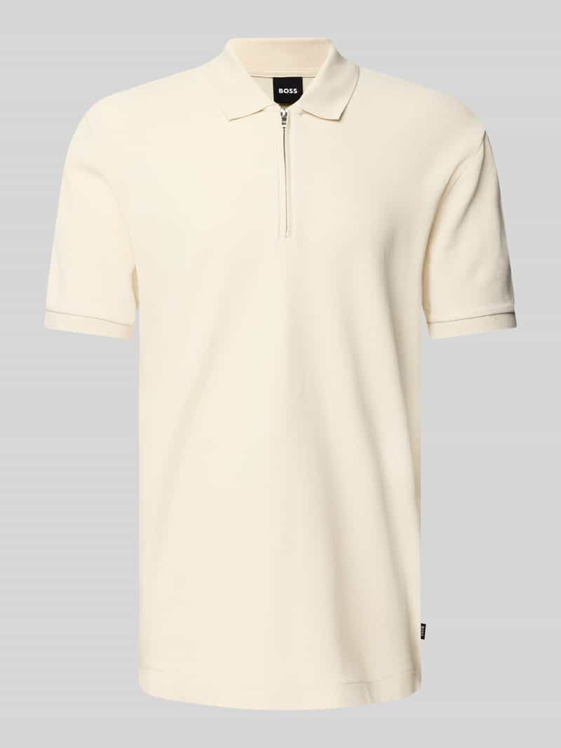 Boss Regular fit poloshirt met ritssluiting, model 'Paras'