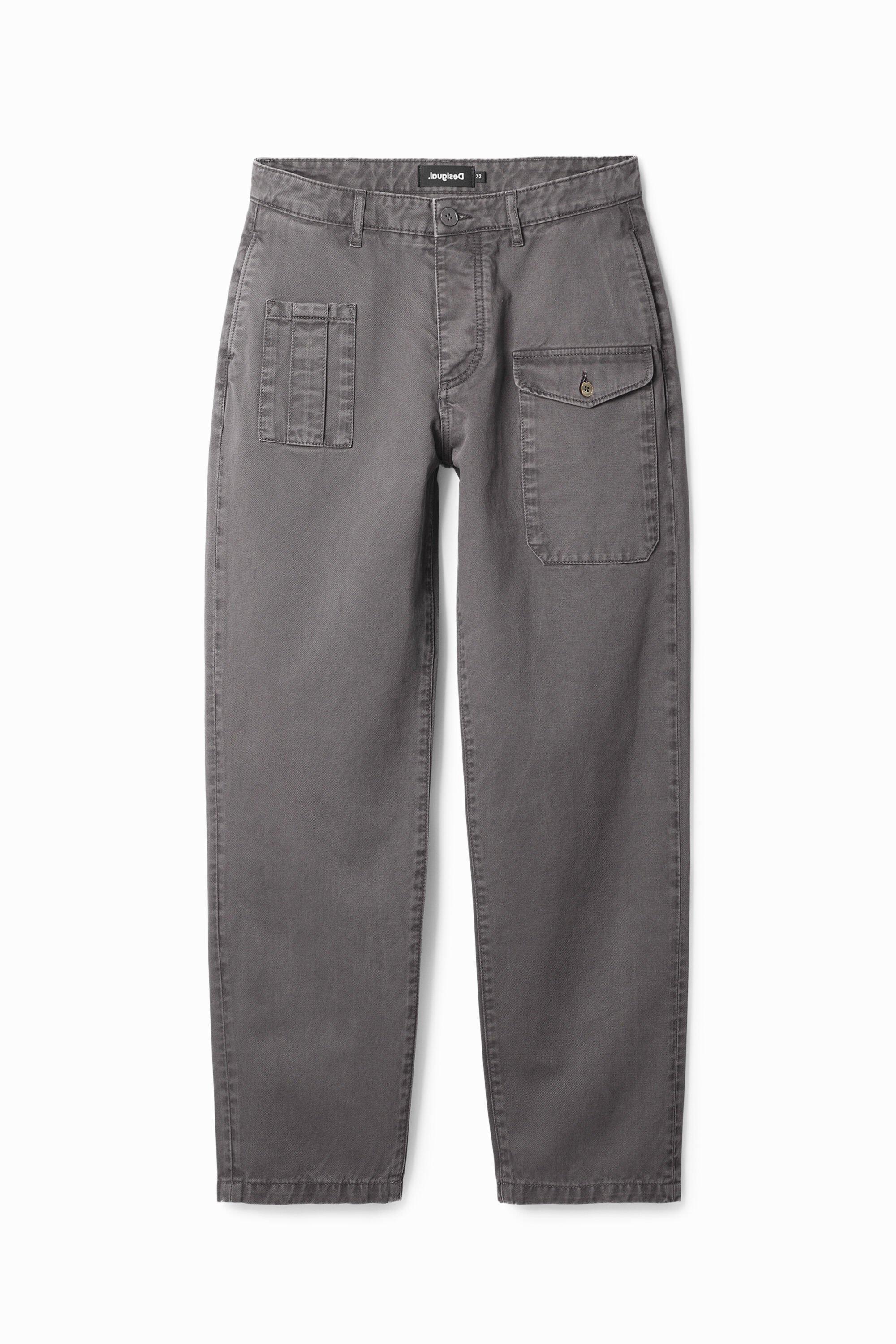desigual Rechte cargobroek - BLACK