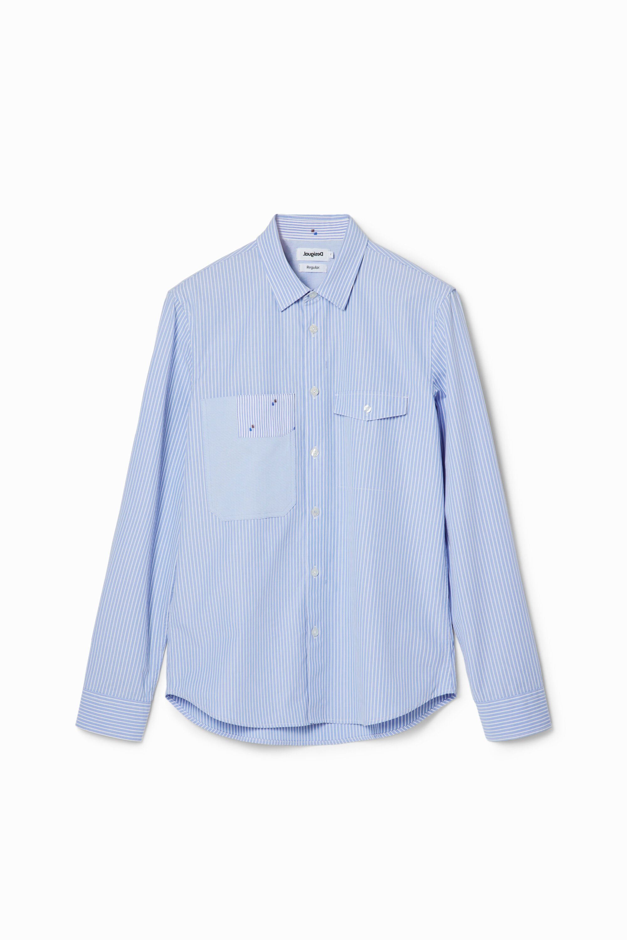 desigual Gestreept shirt met zakken - BLUE