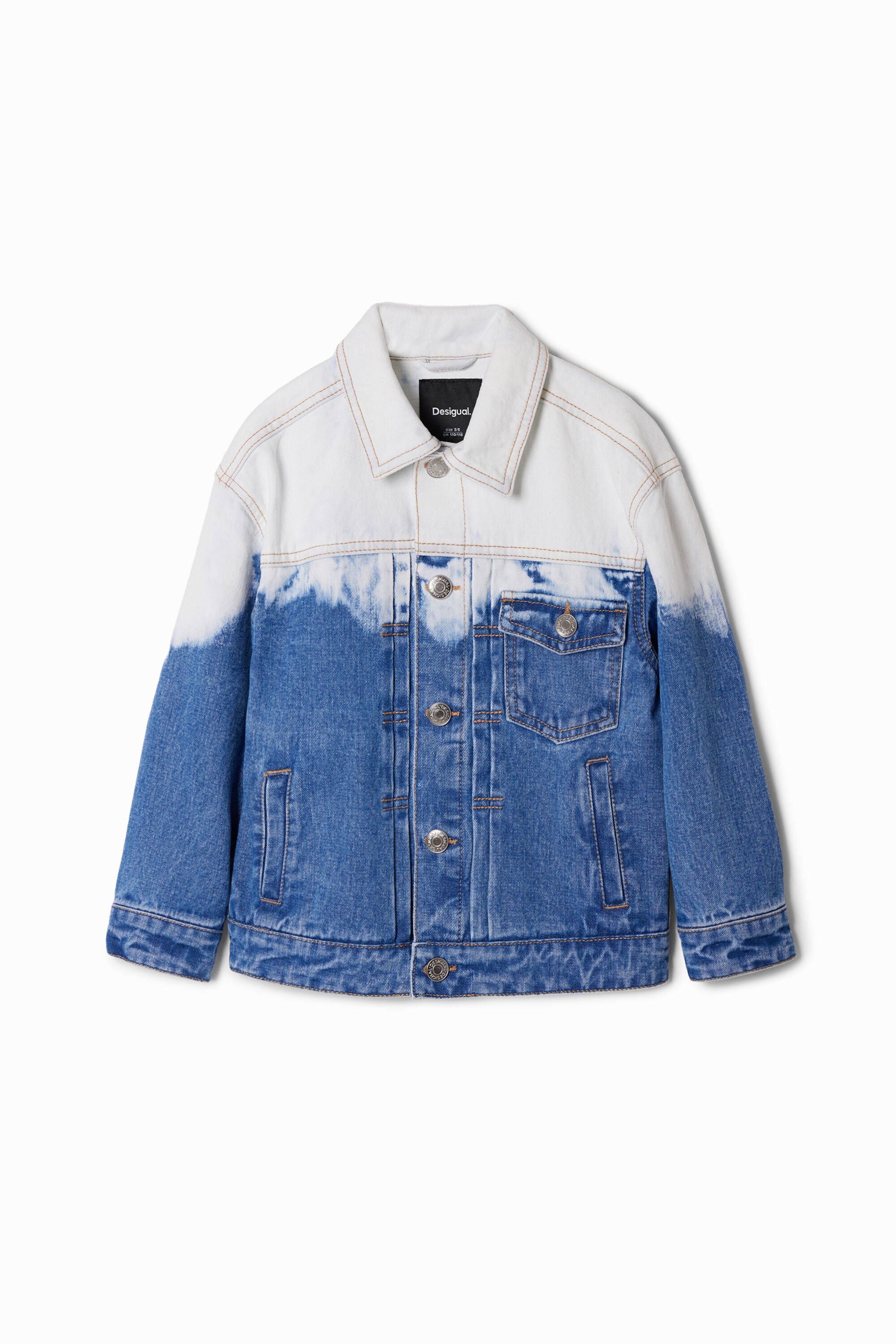 desigual Faded denim truckerjack - BLUE