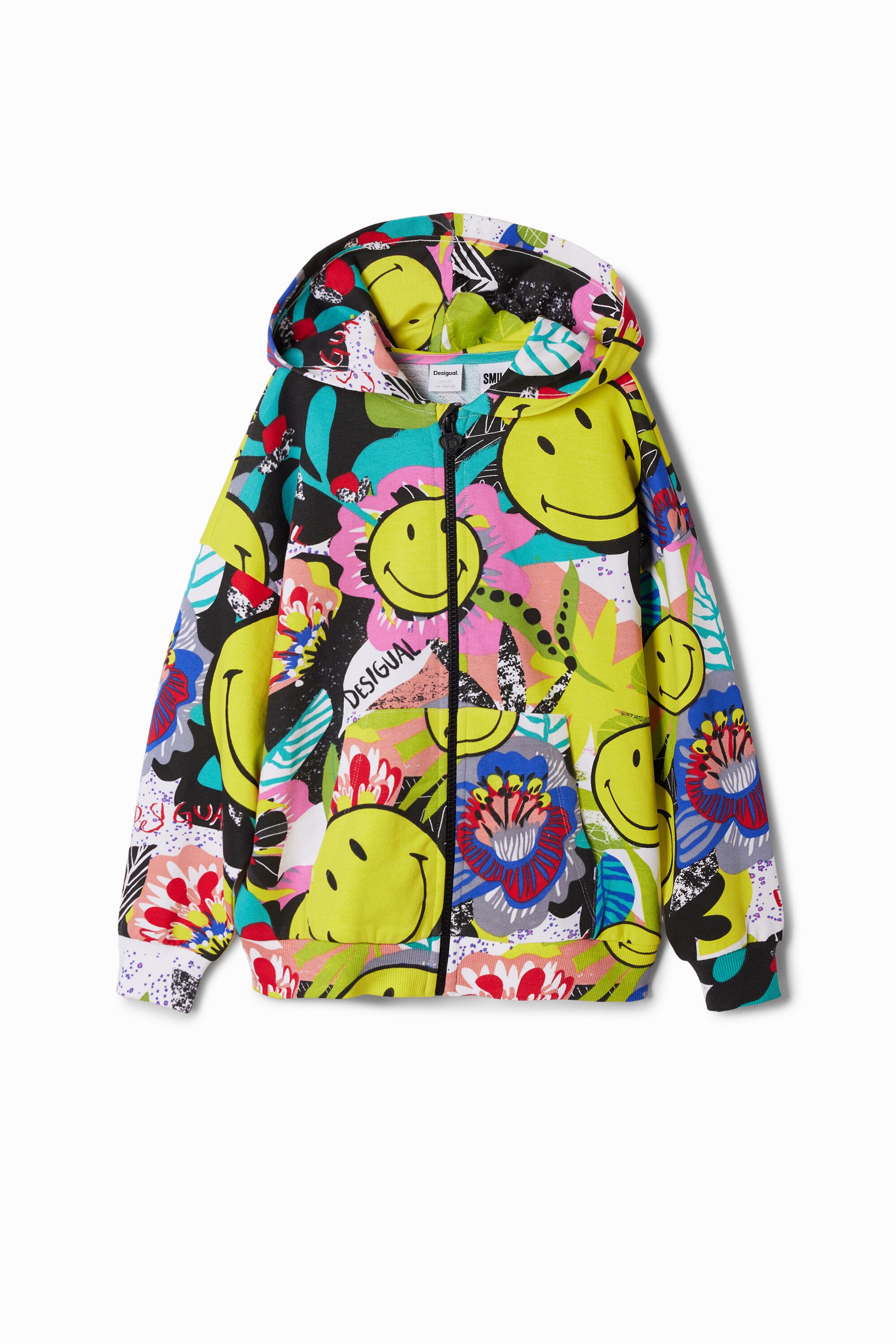 desigual Hoodie Smiley Originals  - YELLOW
