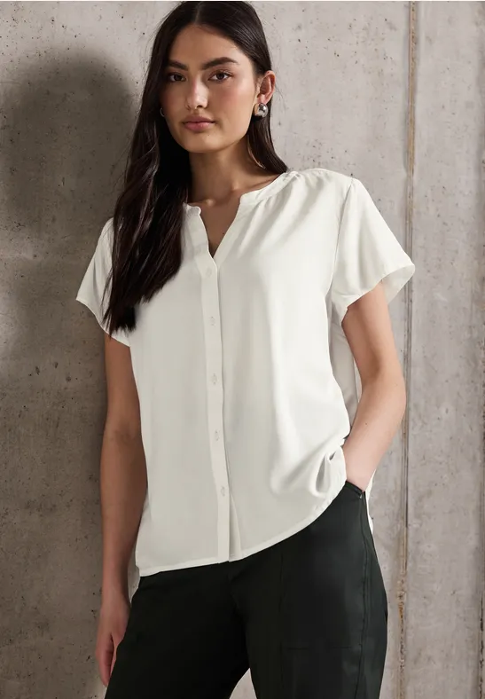 Street One Studio Blouse met korte mouwen in effen kleur
