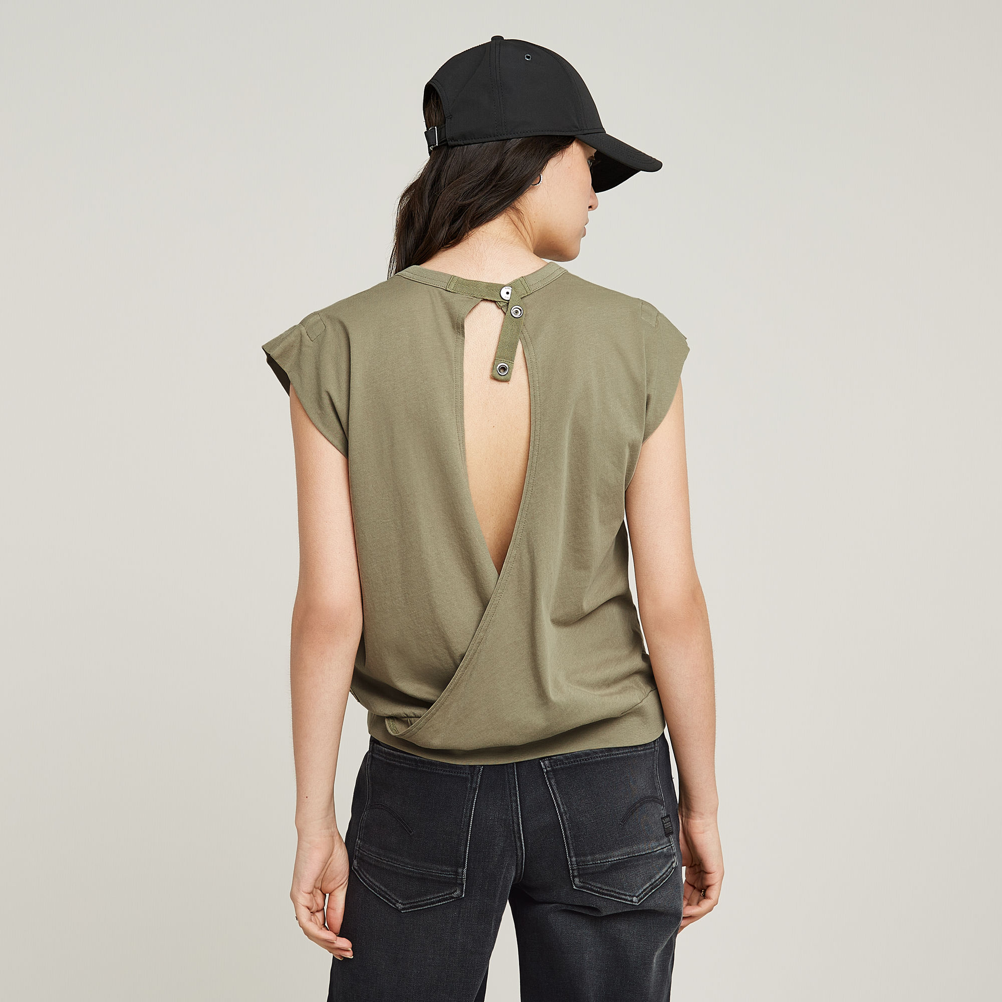 G-Star RAW Open Back Loose Sleeveless Top - Groen - Dames