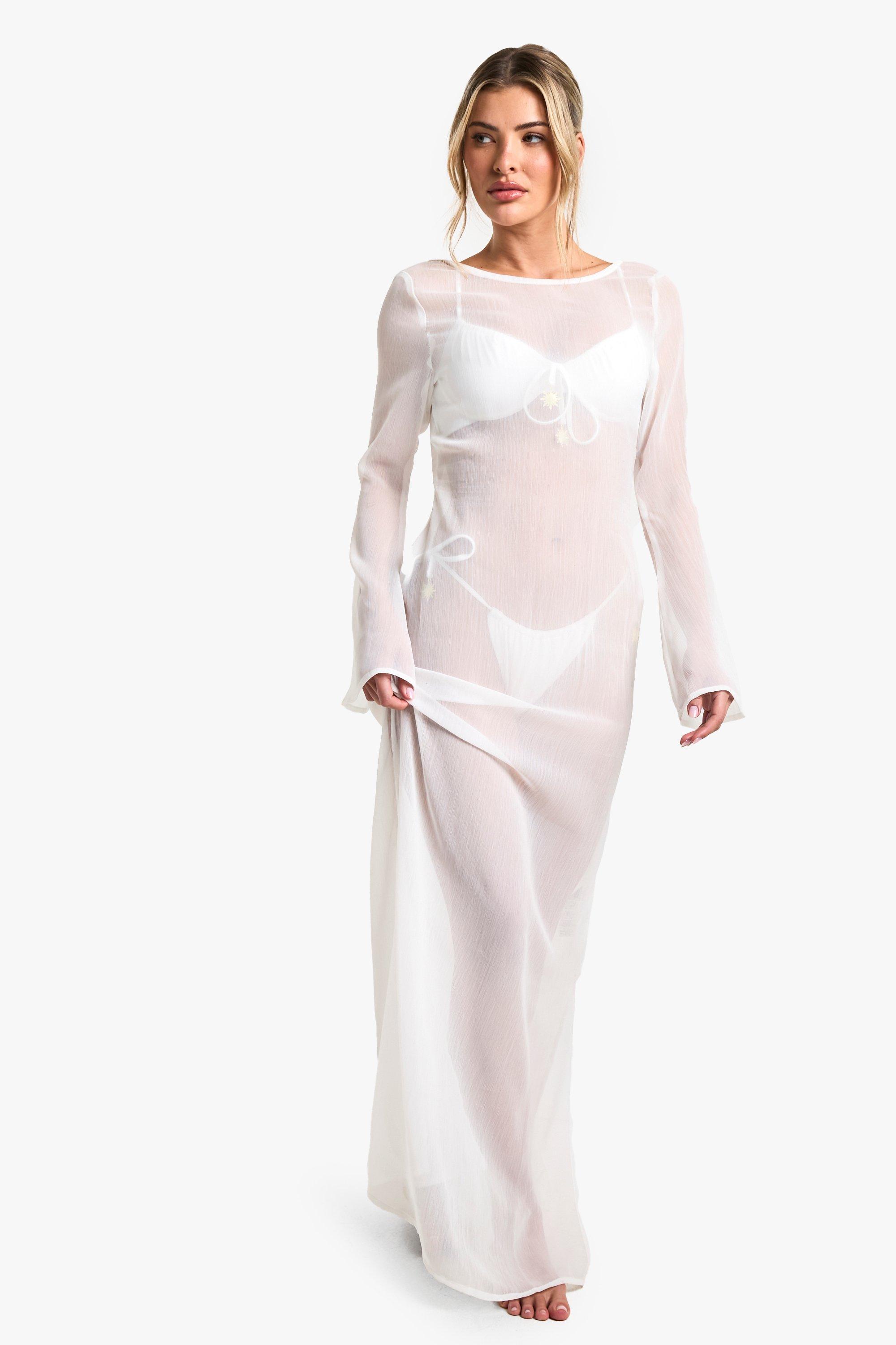 Boohoo Strandwear Essentials Maxi Jurk, White