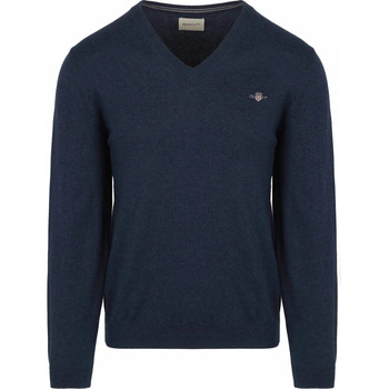 Sweater Gant Pullover V-Hals Jeans Blauw