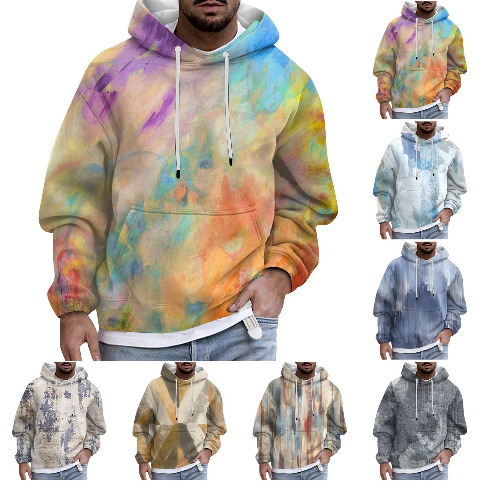 Sinking fish Heren print pluche warme jas fleece trui casual jas zak trui herfst winterjas L blauw