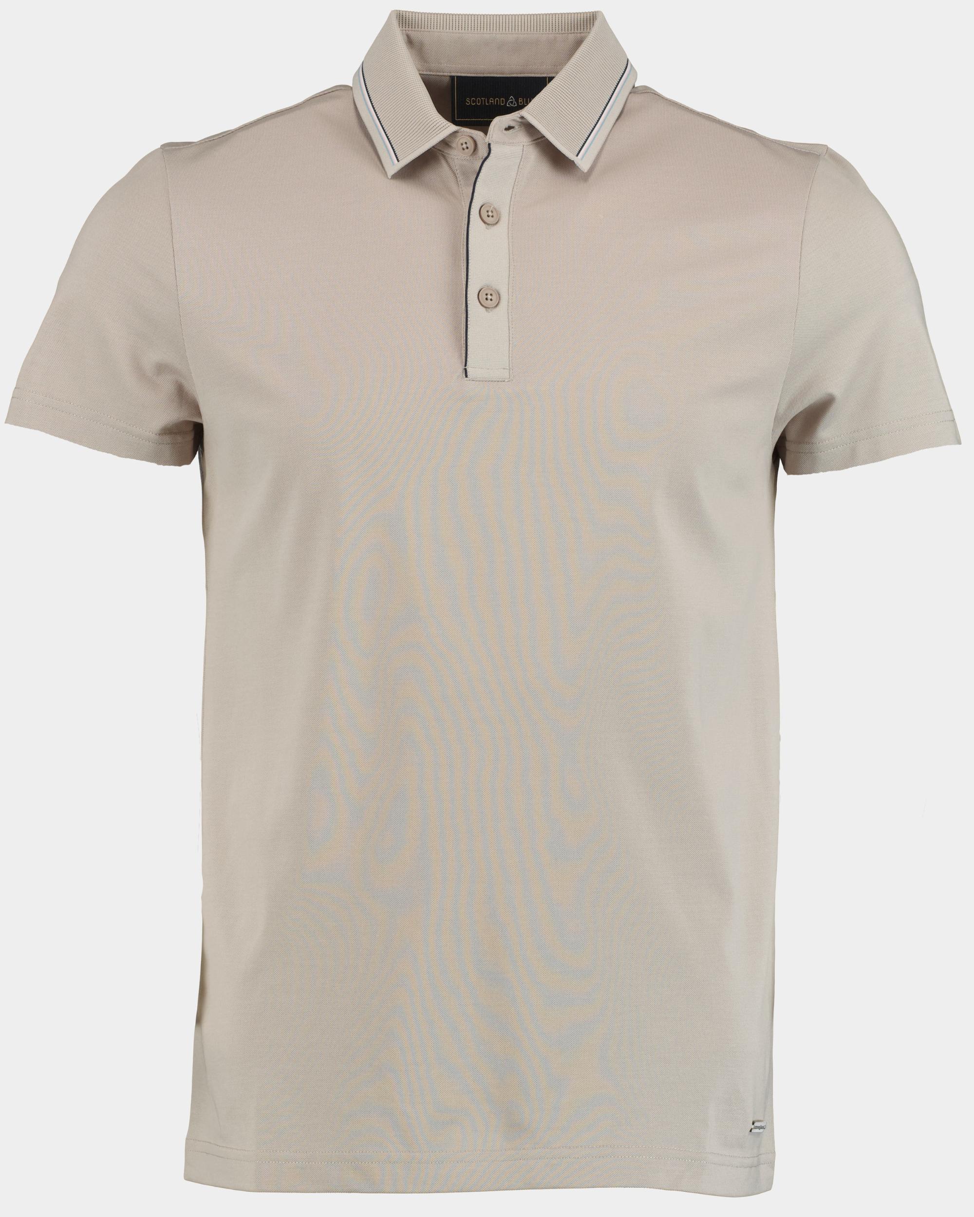 Bos Bright Blue Scotland blue polo korte mouw hilton polo contrast collar 25108hi31sb/190 pebble