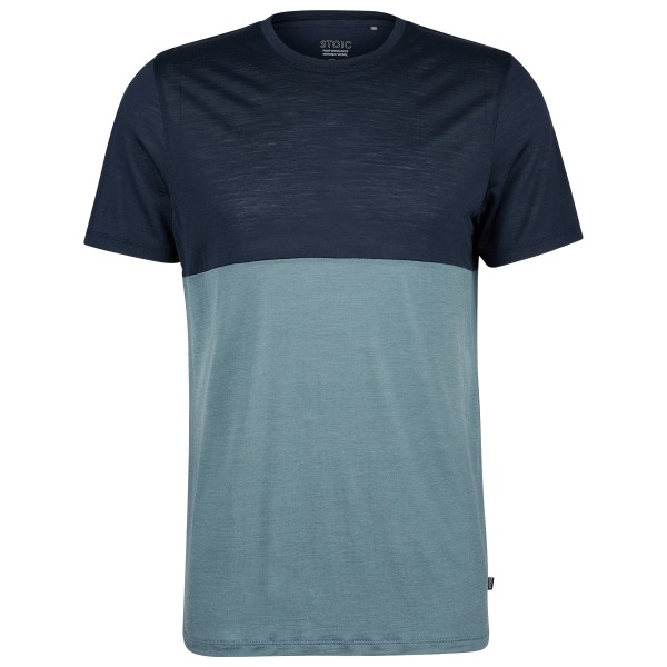 Stoic - MerinoChill MMXX. Göteborg Colorblock Tee - Merinoshirt, turkoois/blauw