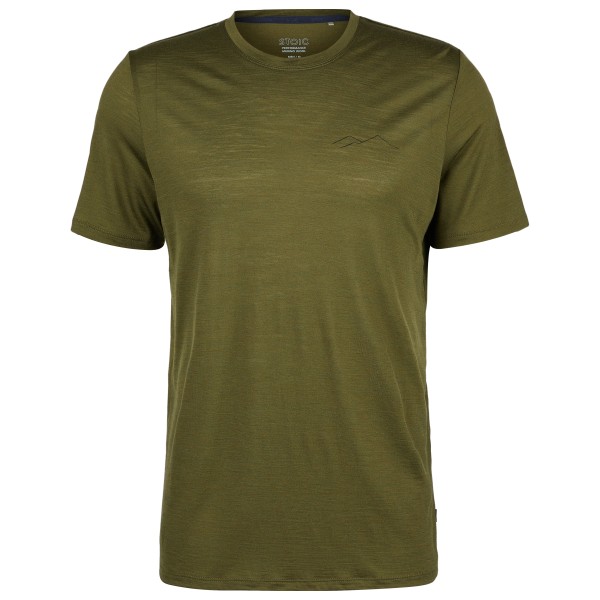 Stoic - MerinoChill MMXX. Göteborg Print Tee - Merinoshirt, olijfgroen