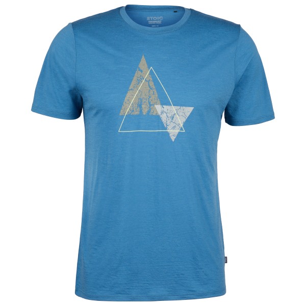 Stoic - Merino155 LaholmSt. Print T-Shirt Peak - Merinoshirt, blauw