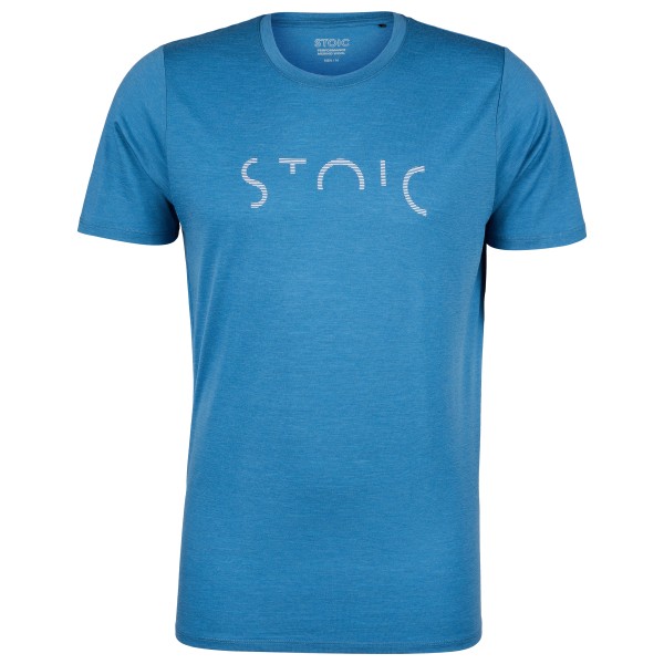 Stoic - Merino155 LaholmSt. Print T-Shirt Stripes - Merinoshirt, blauw