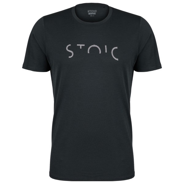 Stoic - Merino155 LaholmSt. Print T-Shirt Stripes - Merinoshirt, zwart