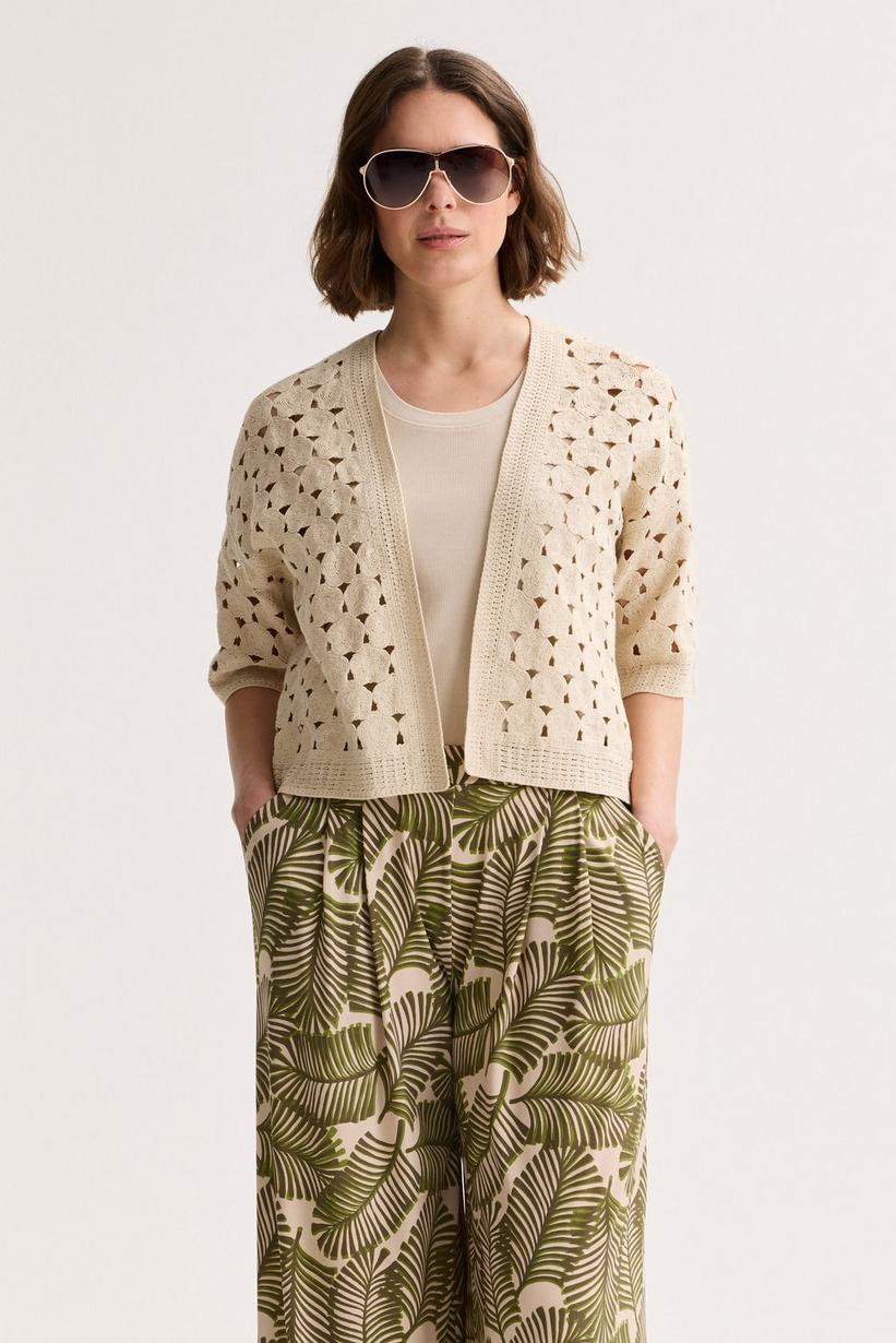 Améline Korte Cardigan In Haakwerklook