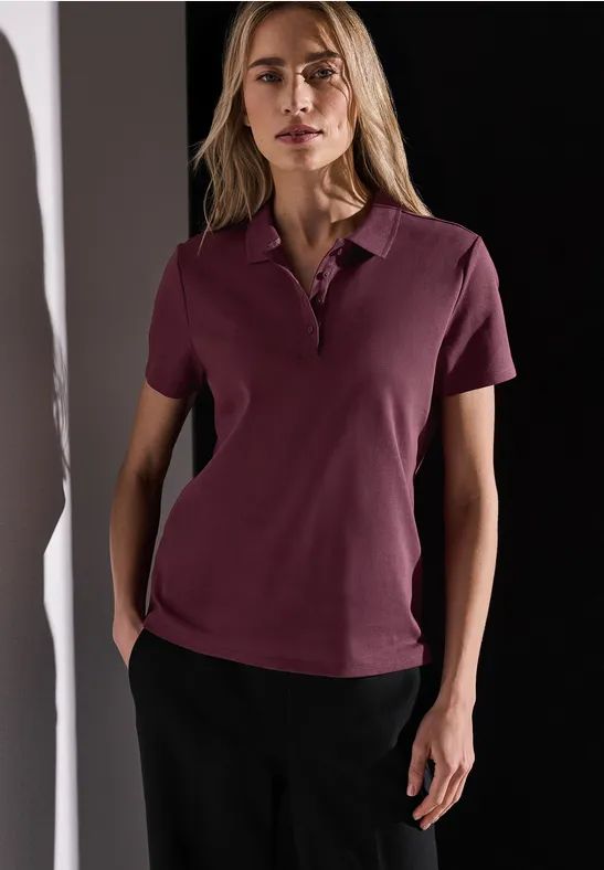 Street One Poloshirt met geribde structuur