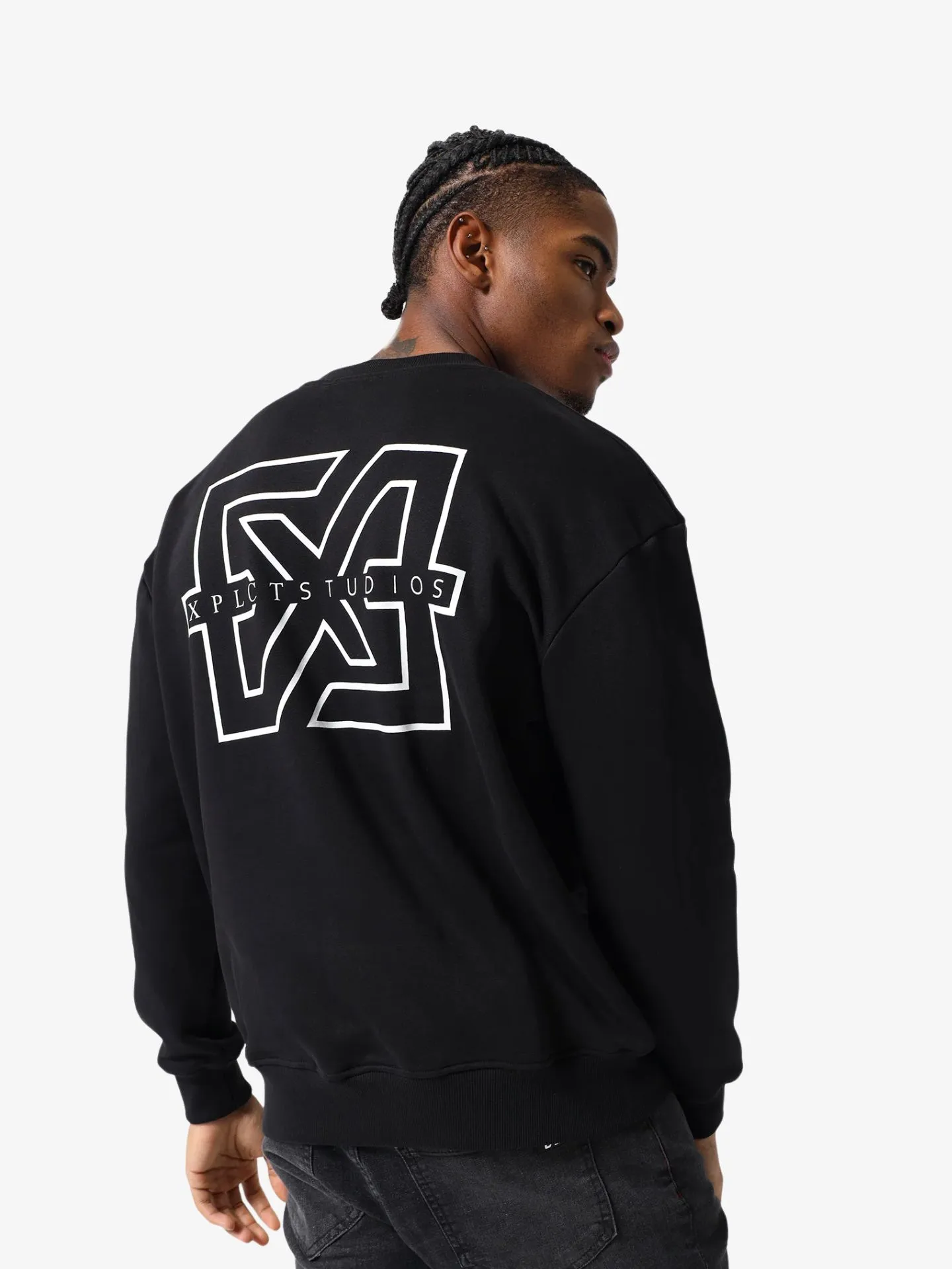 XPLCT Studios Heren sweater zoom crewneck zwart