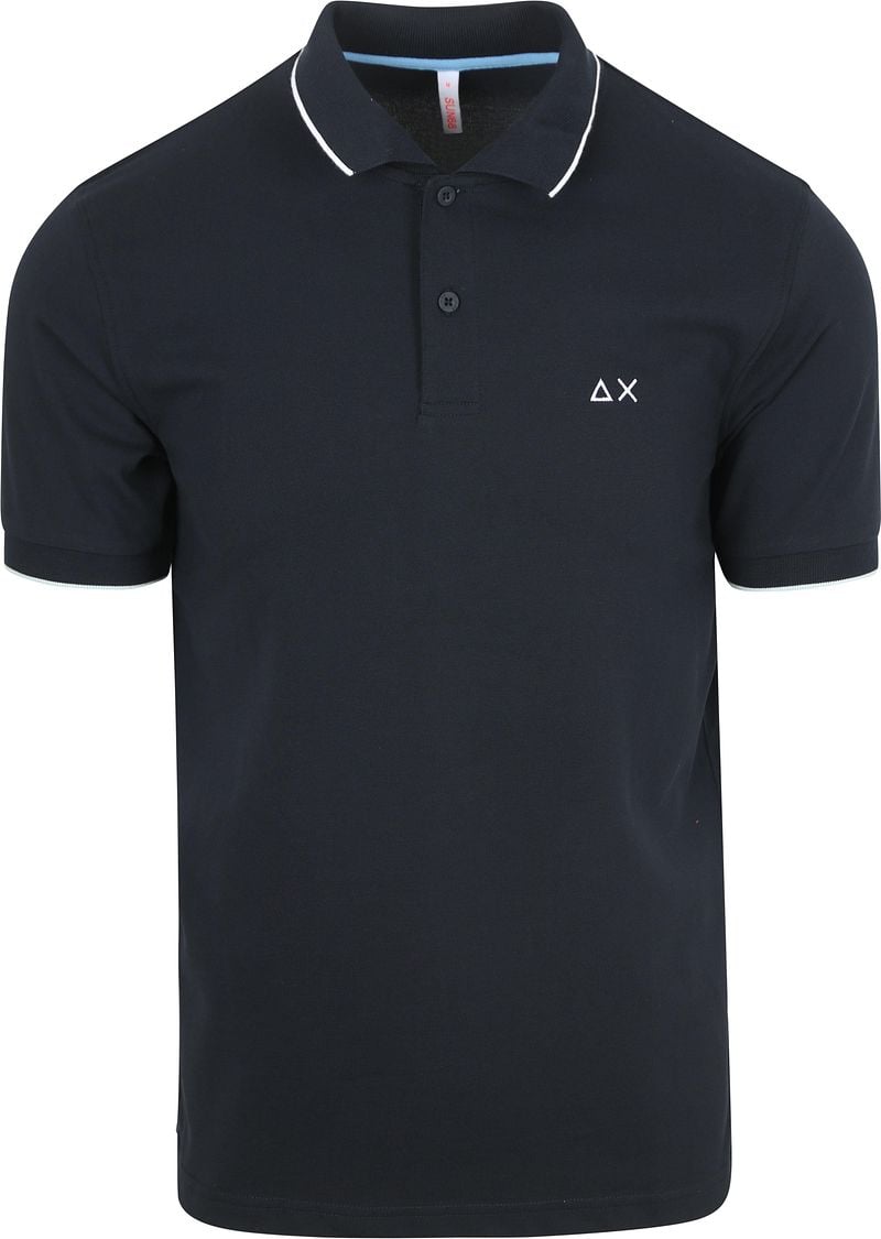 Sun68 Poloshirt Small Stripe Collar Navy