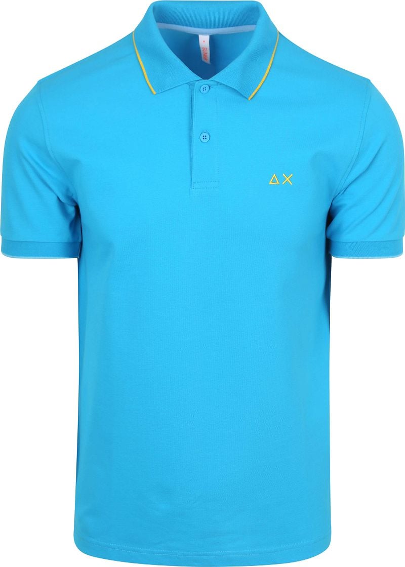 Sun68 Poloshirt Small Stripe Collar Blauw