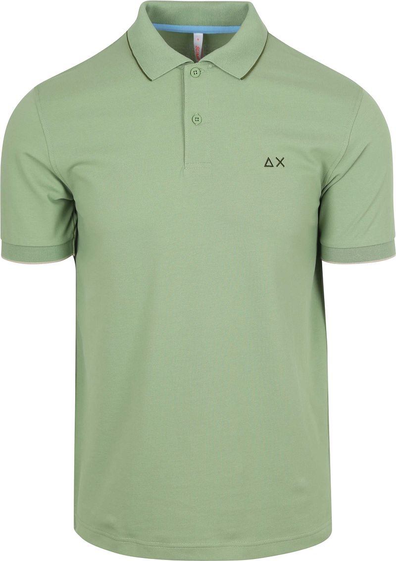 Sun68 Poloshirt Small Stripe Collar Lichtgroen