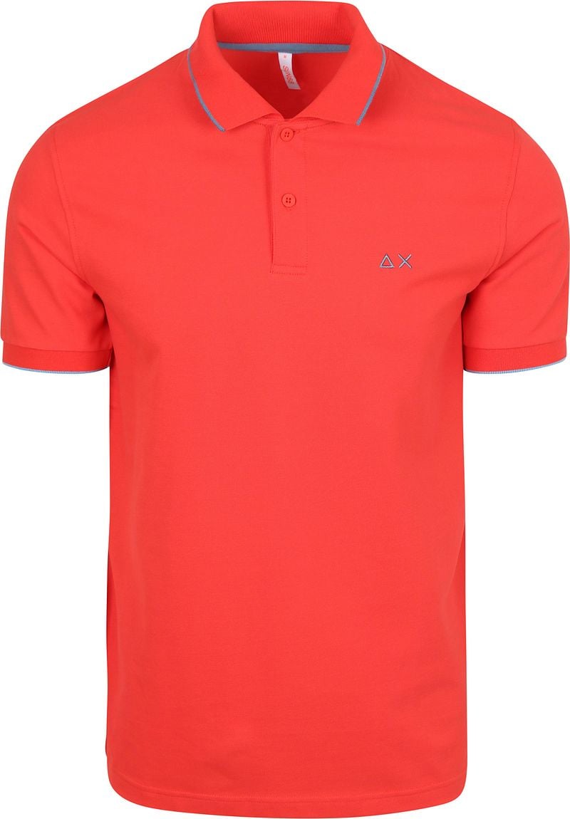 Sun68 Poloshirt Small Stripe Collar Rood