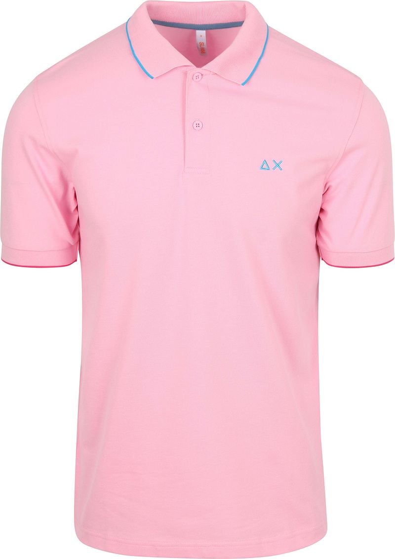 Sun68 Poloshirt Small Stripe Collar Lichtroze
