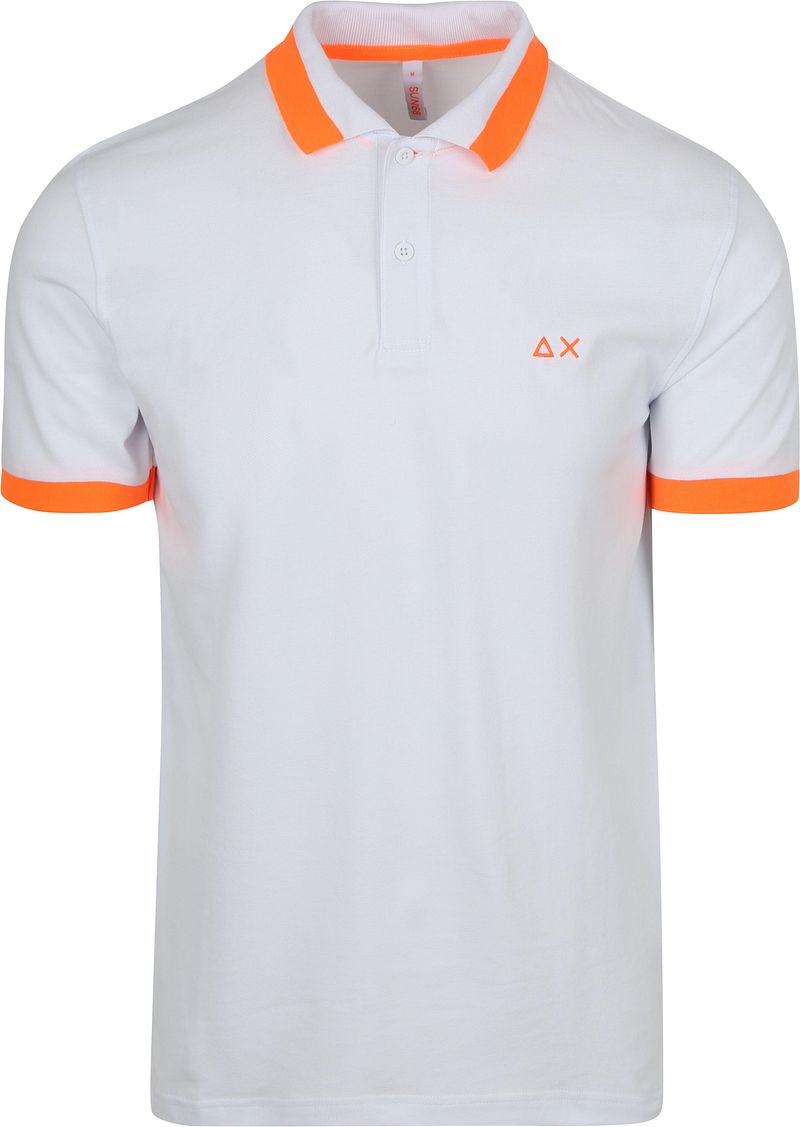 Sun68 Poloshirt Big Stripe Fluo Wit