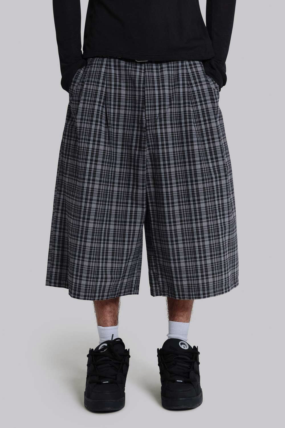 Jaded Man Black Check Jumbo Jorts