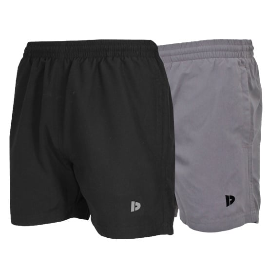 Donnay Donnay Heren - 2-Pack - Kort Sport/zwemshort Toon - Zwart & Steel Grey