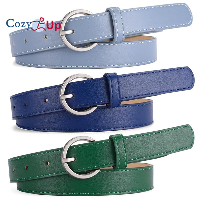 Cozy Up Accessories Women's Pin Buckle Belt, Dress, Gown, Jeans, Decorative PU Belt 1.7*2.3cm zwart