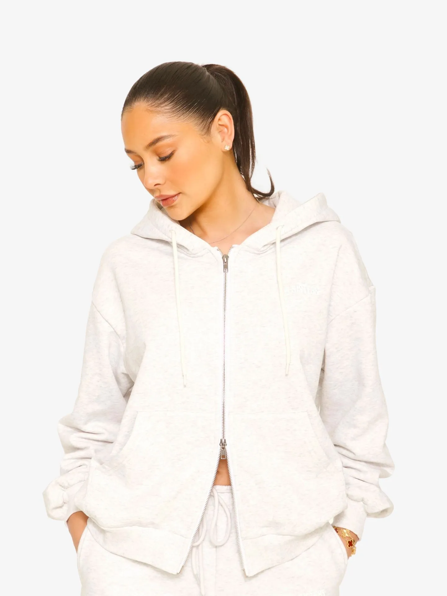LA Sisters Dames vest essential double zipper grey