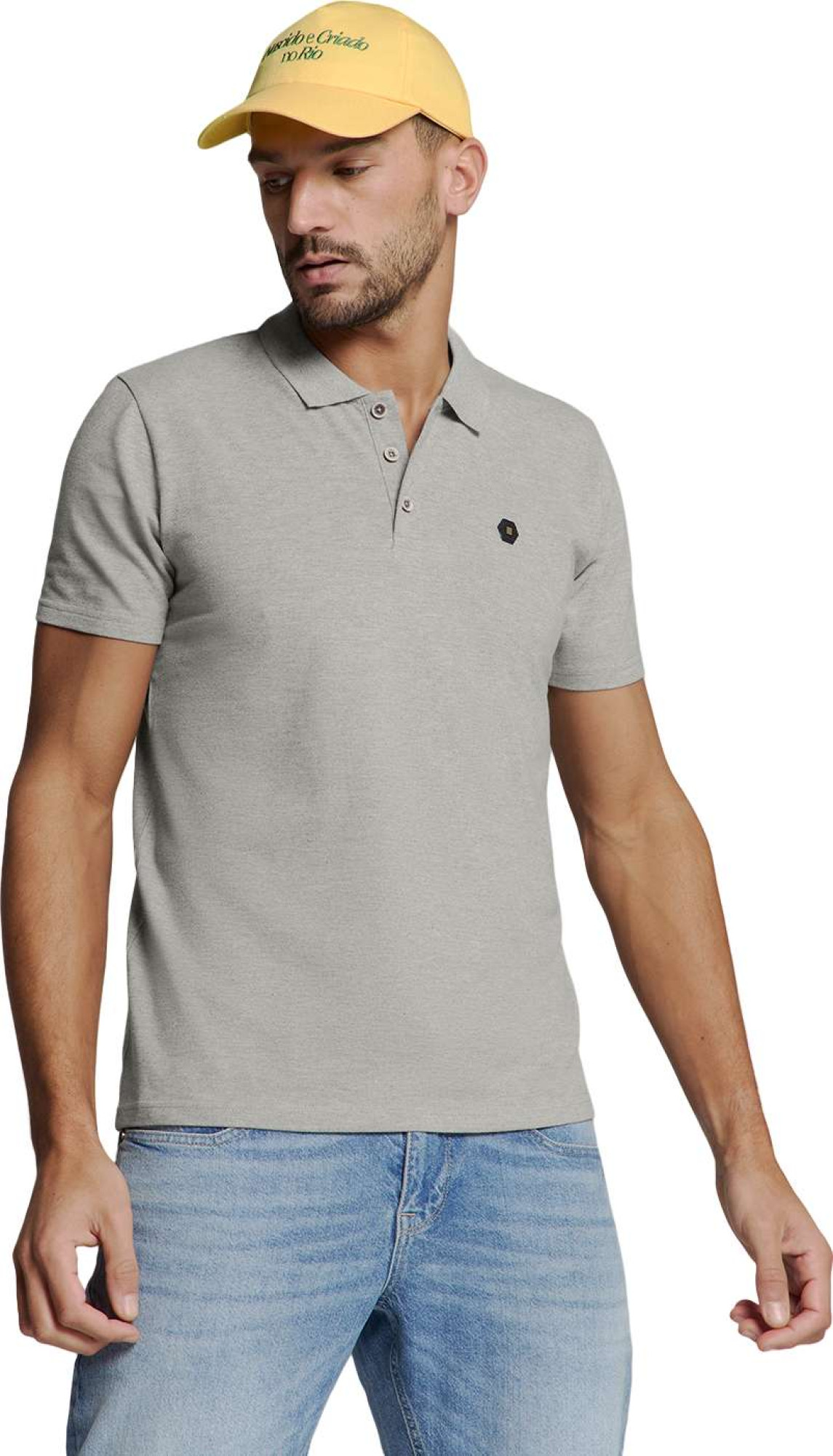 No Excess Polo melange grey melange