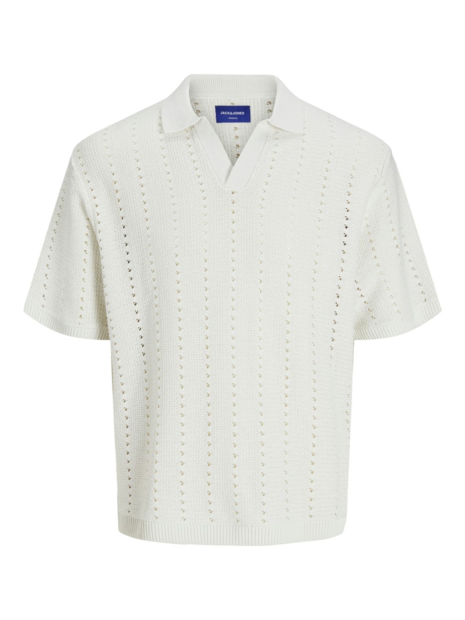 Jack & Jones Jorparos knit easter ss crochet pol off-white