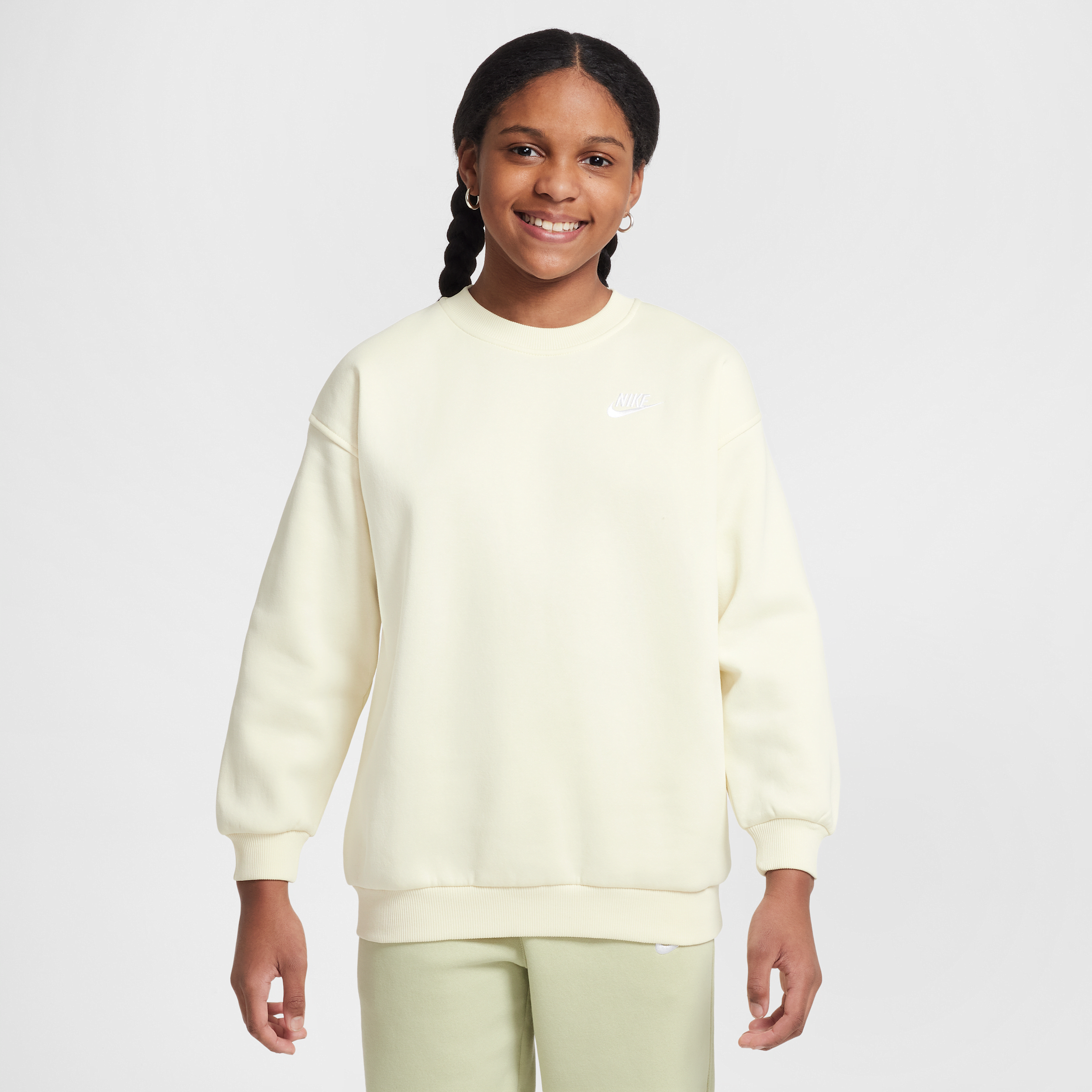 Nike Sportswear Club Fleece oversized sweatshirt voor kids - Wit