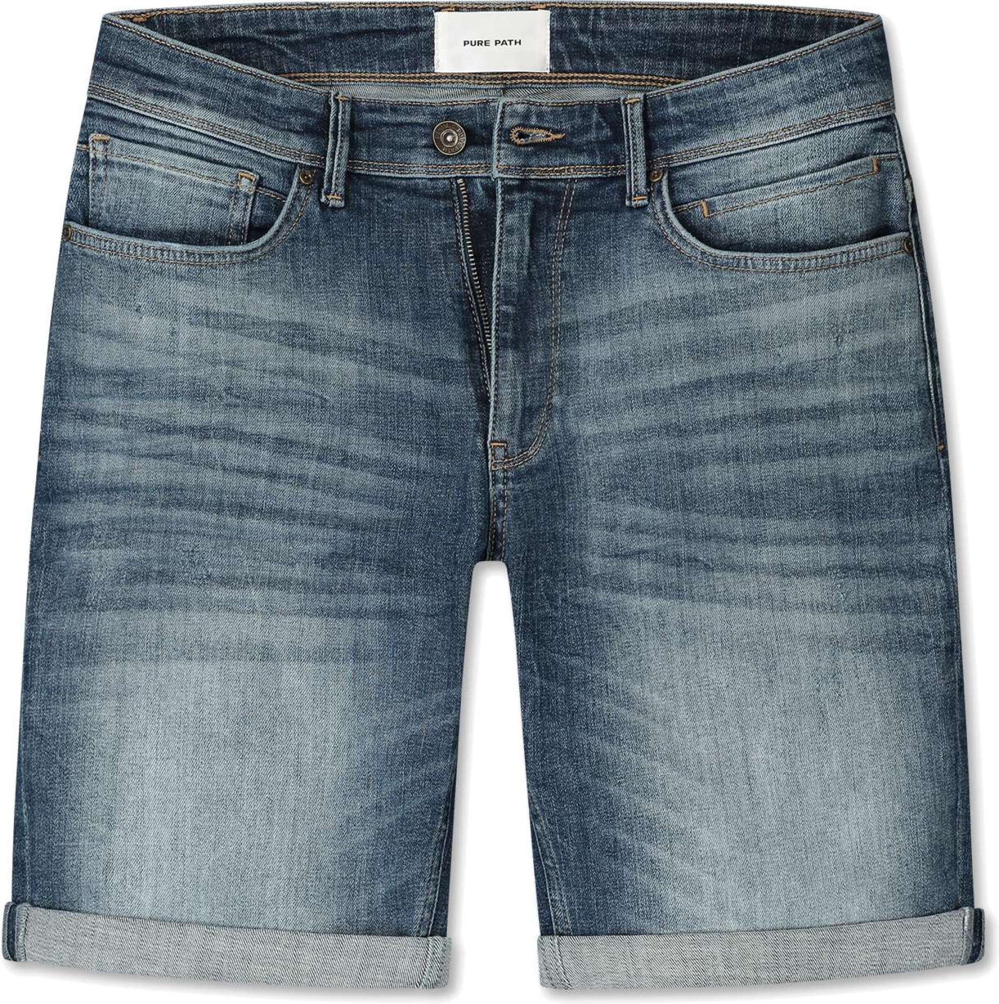 Pure Path The miles slim fit denim short denim dark blue
