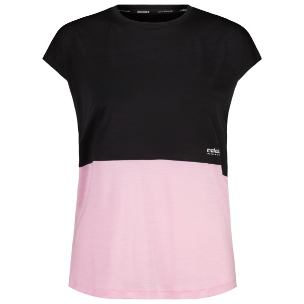 Maloja - Women's SchwarzenseeM. - Merinoshirt, zwart/roze