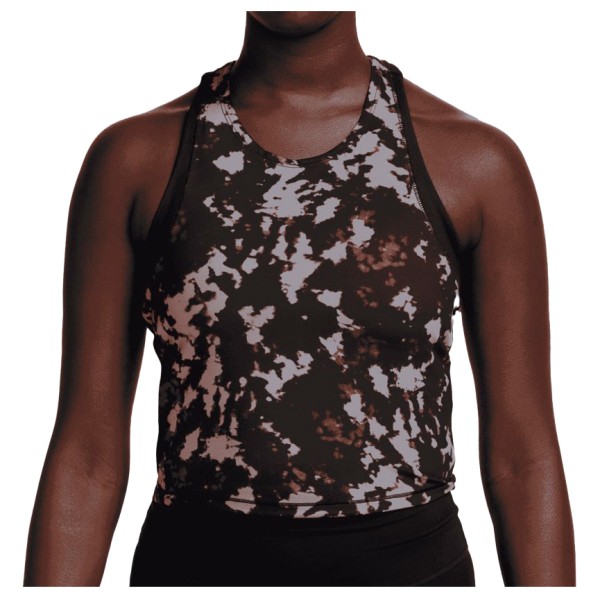 Nike - Women's One Fitted Dri-Fit Printed Tank Top - Tanktop, zwart/bruin