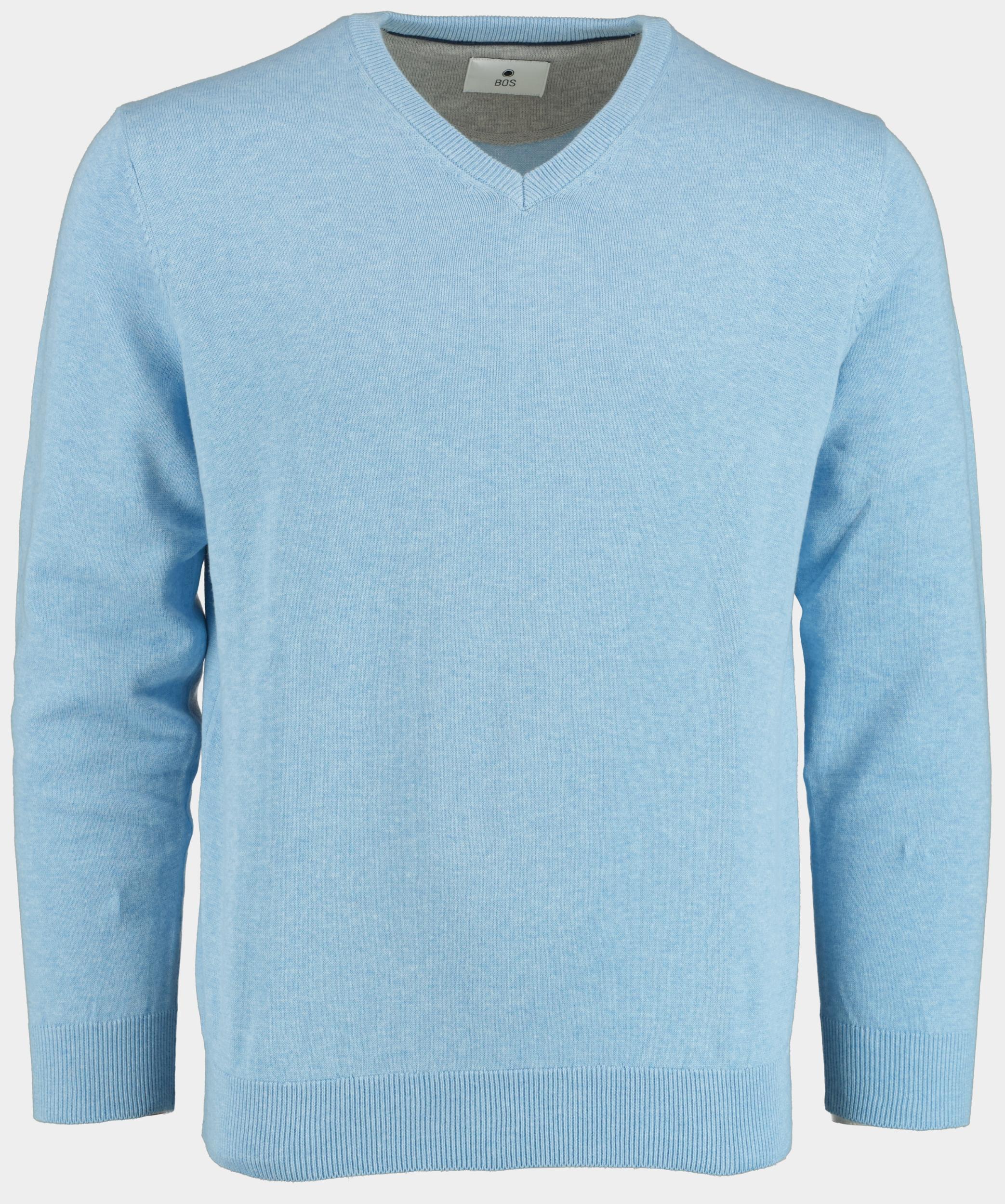 Bos Bright Blue Pullover cotton regular fit licht 518100cct-13/625