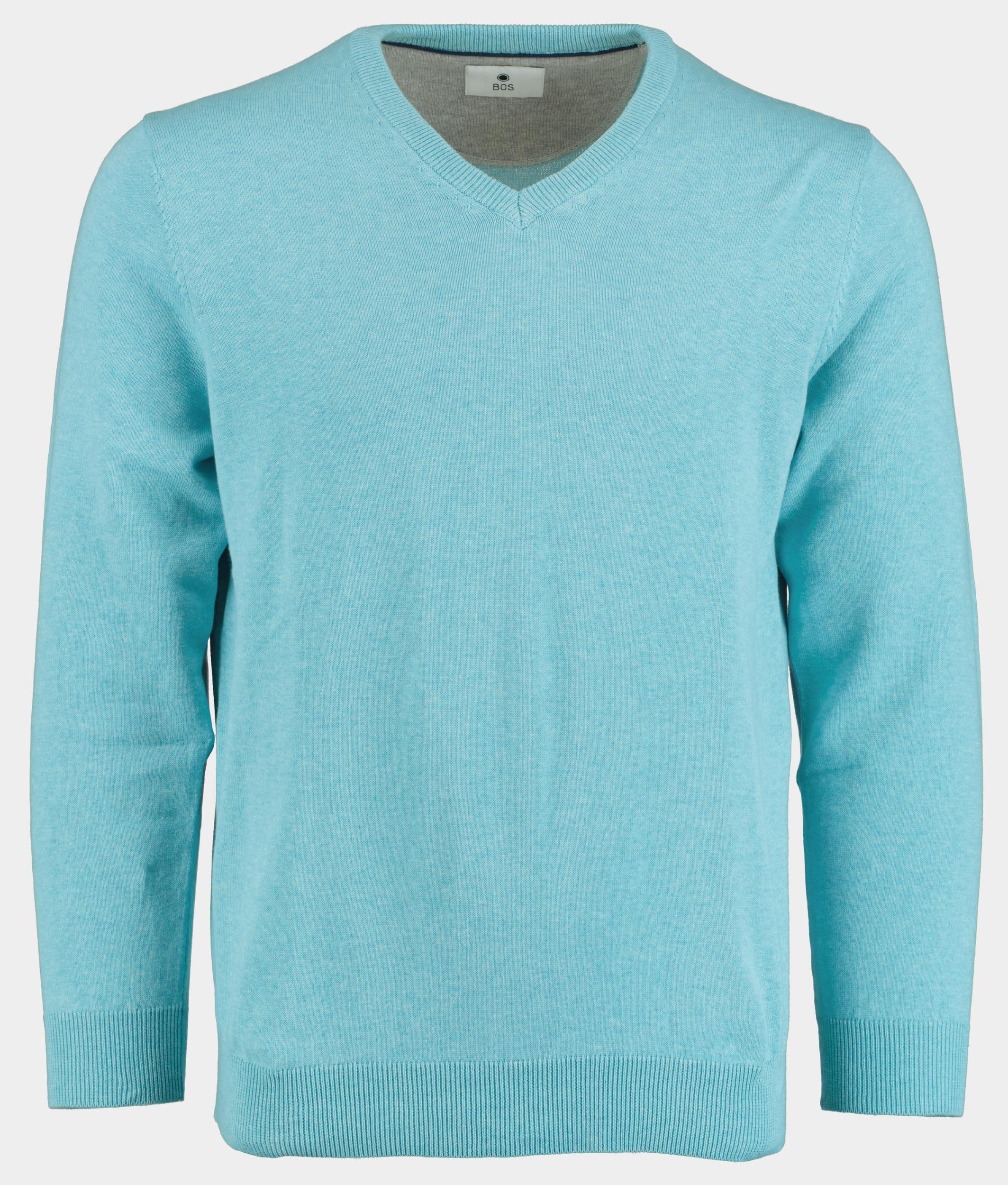Bos Bright Blue Pullover cotton regular fit aqua 518100cct-13/965