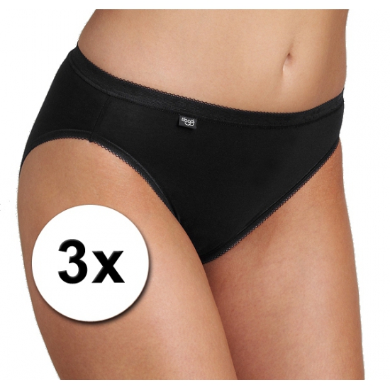 3x Sloggi basic tai dames slip zwart -