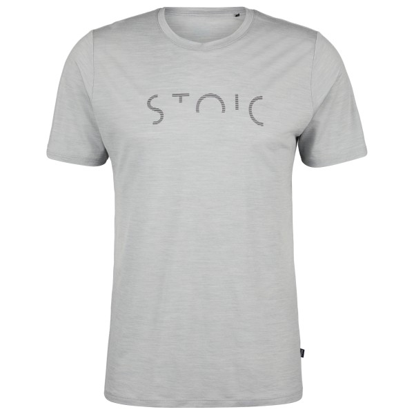 Stoic - Merino155 LaholmSt. Print T-Shirt Stripes - Merinoshirt, grijs