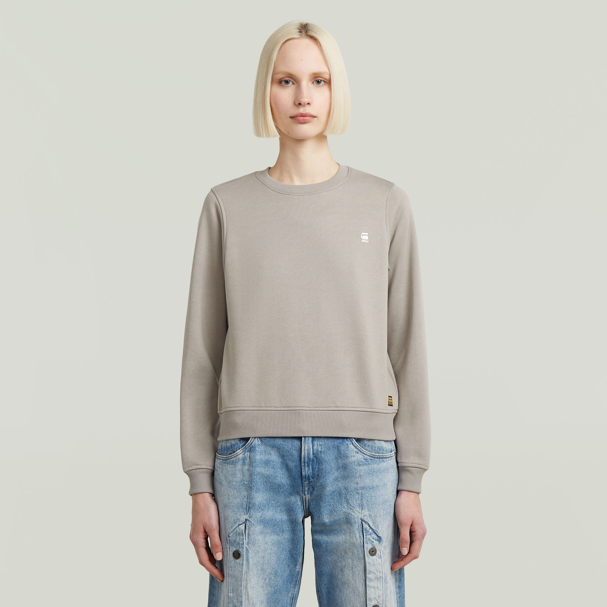 G-Star RAW Logo Crew Sweater - Grijs - Dames