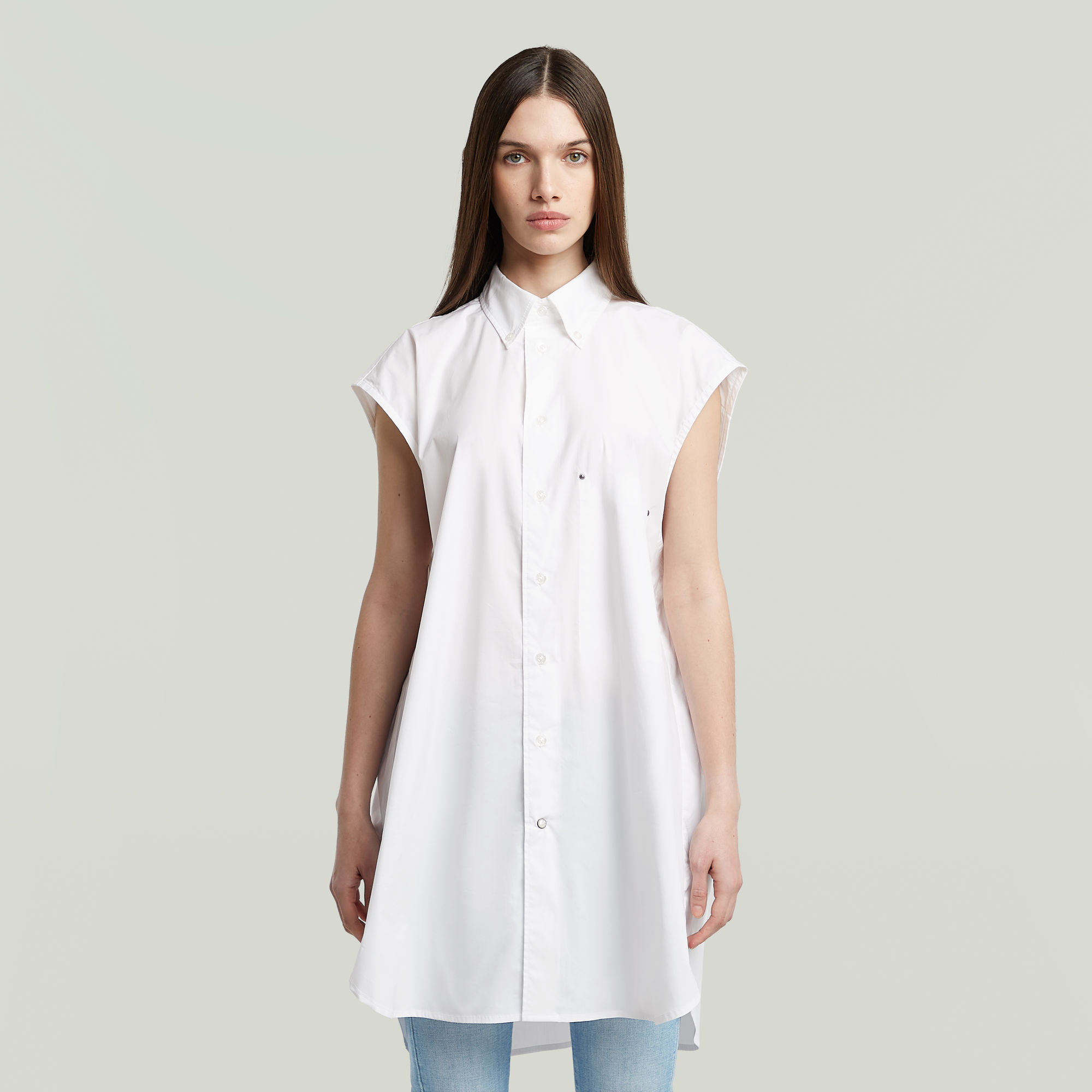 G-Star RAW Sleeveless Oversized Overhemd - Wit - Dames