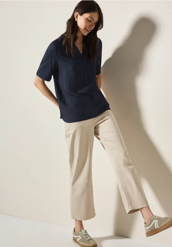 cecil Blouse met korte mouwen in effen kleur