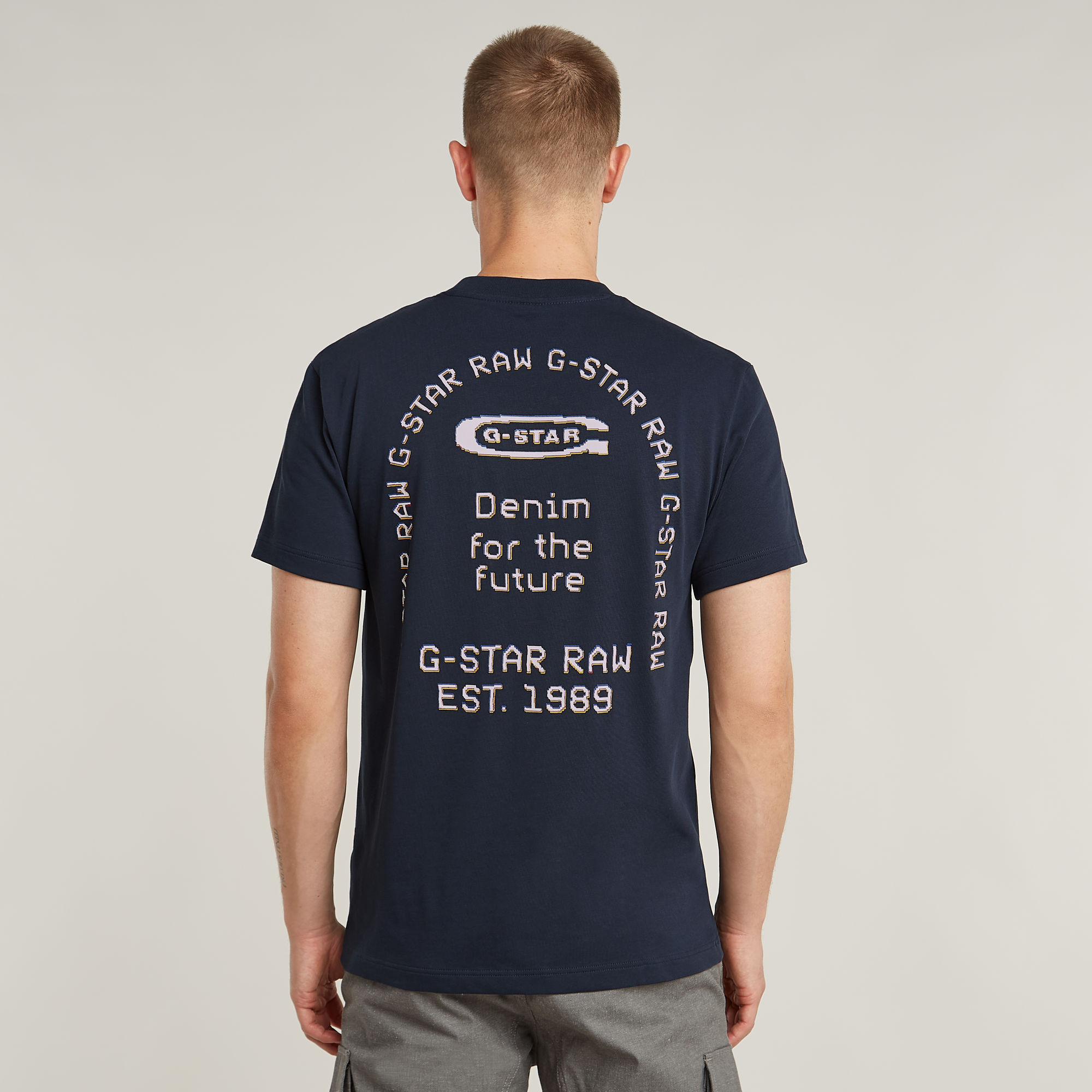 G-Star RAW Back Graphic Arch Ribbed T-shirt - Donkerblauw - Heren