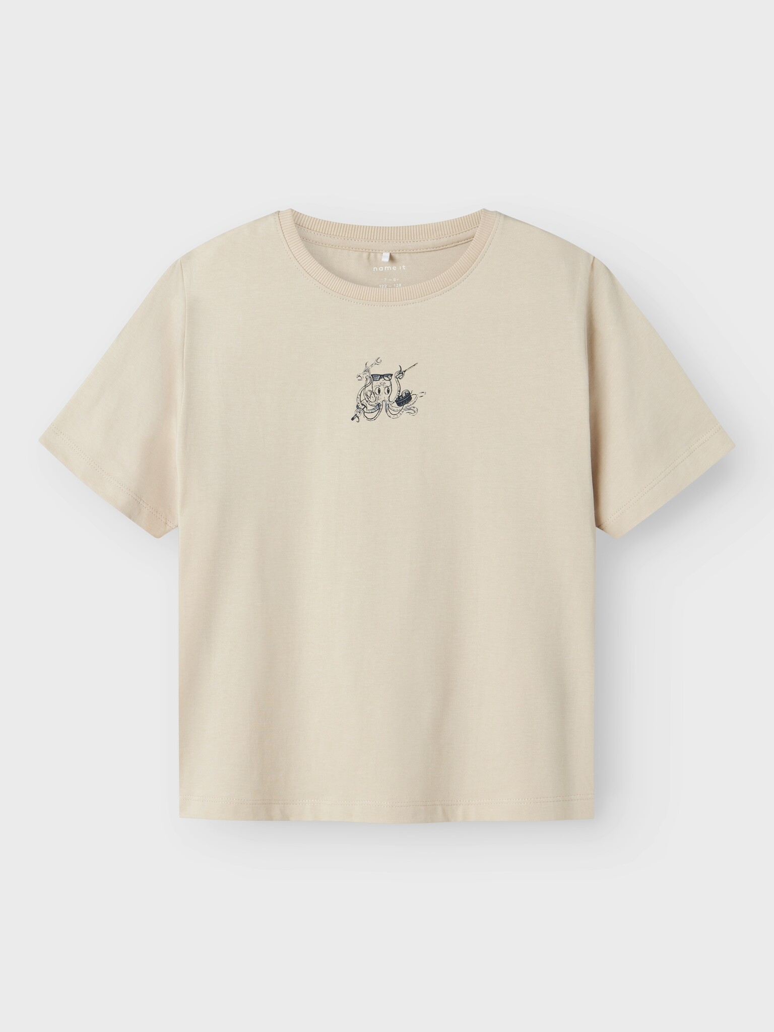 Name it zomer t-shirt S/S jongens - taupe - Nkmhabo