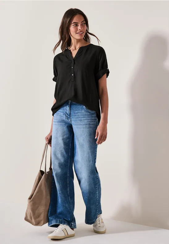 cecil Blouse met korte mouwen in effen kleur