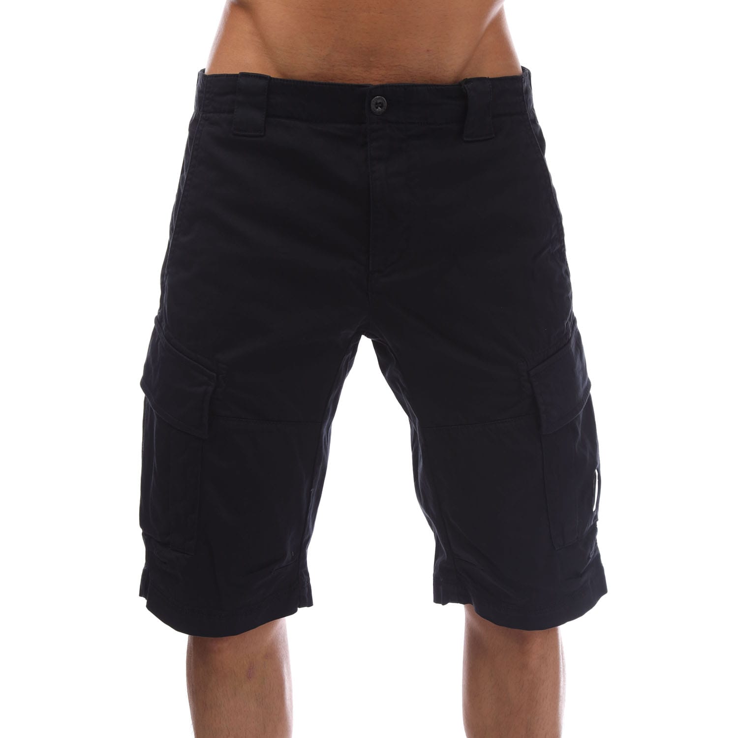 Men's C.P. Company Stretch Sateen Cargo Shorts in Navy